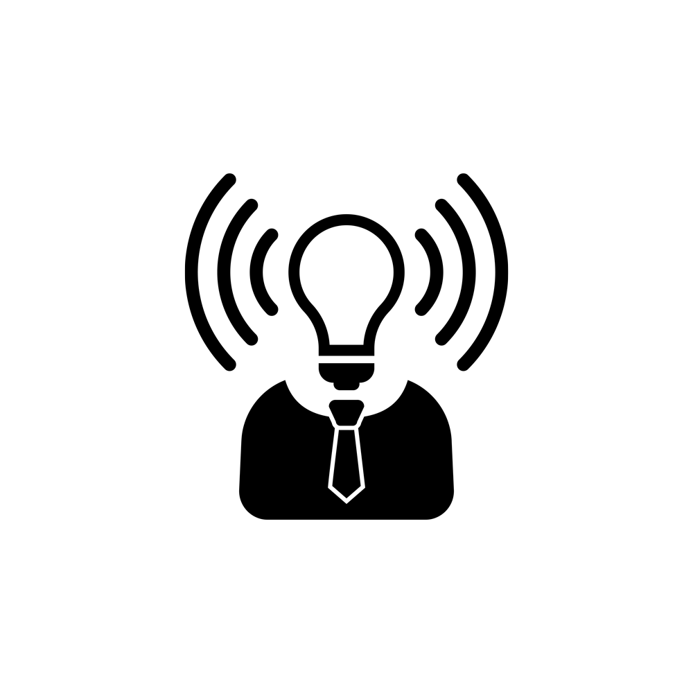 lightbulb with signal strength indicator on either side